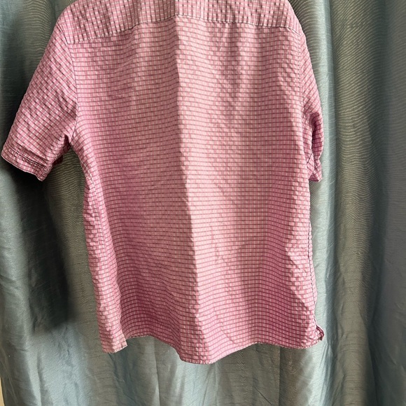 Men's M&S Medium Regular fit Pink Checkered Short Sleeve Shirt - Picture 10 of 10